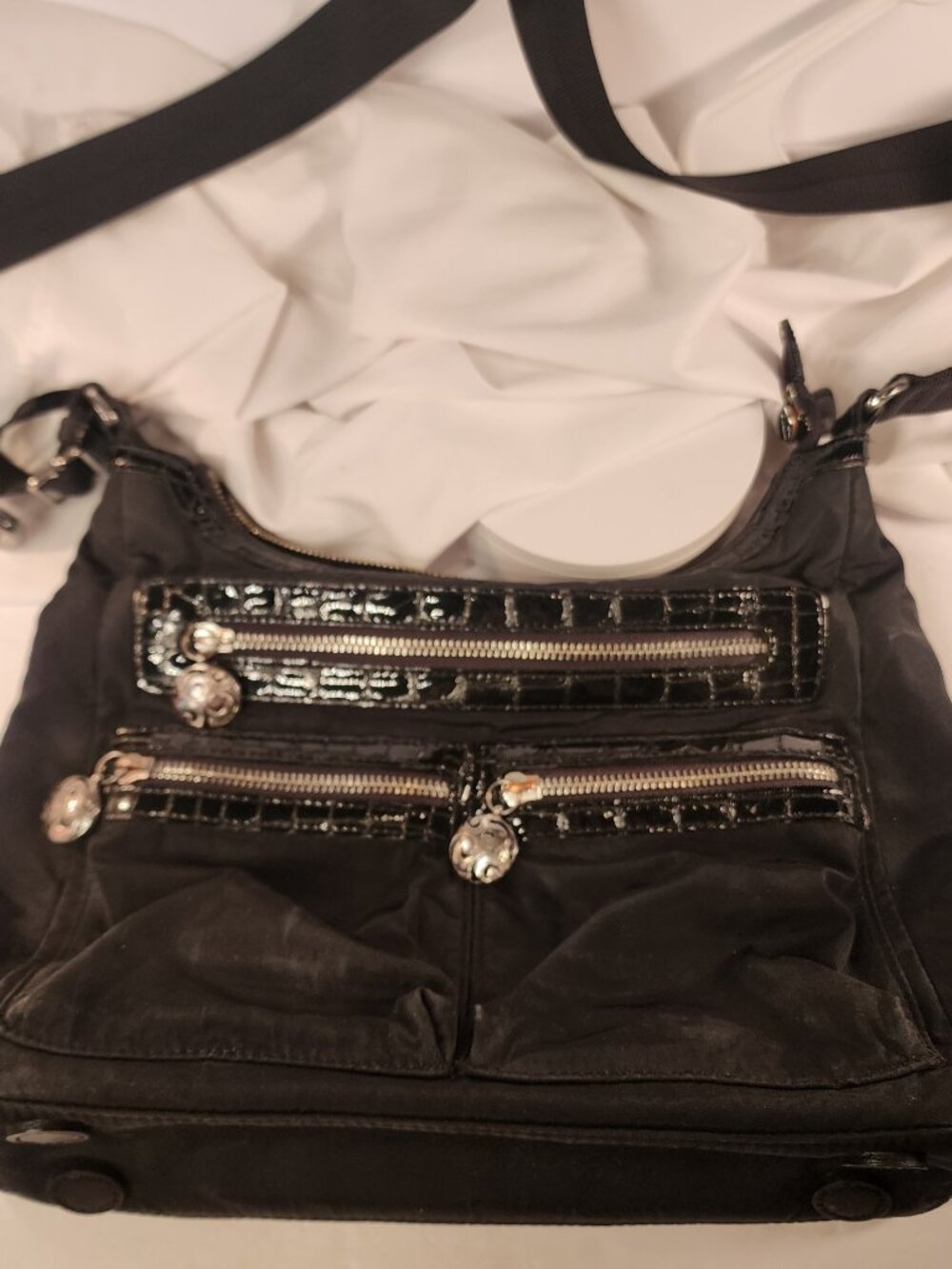 BRIGHTON black nylon crossbody purse